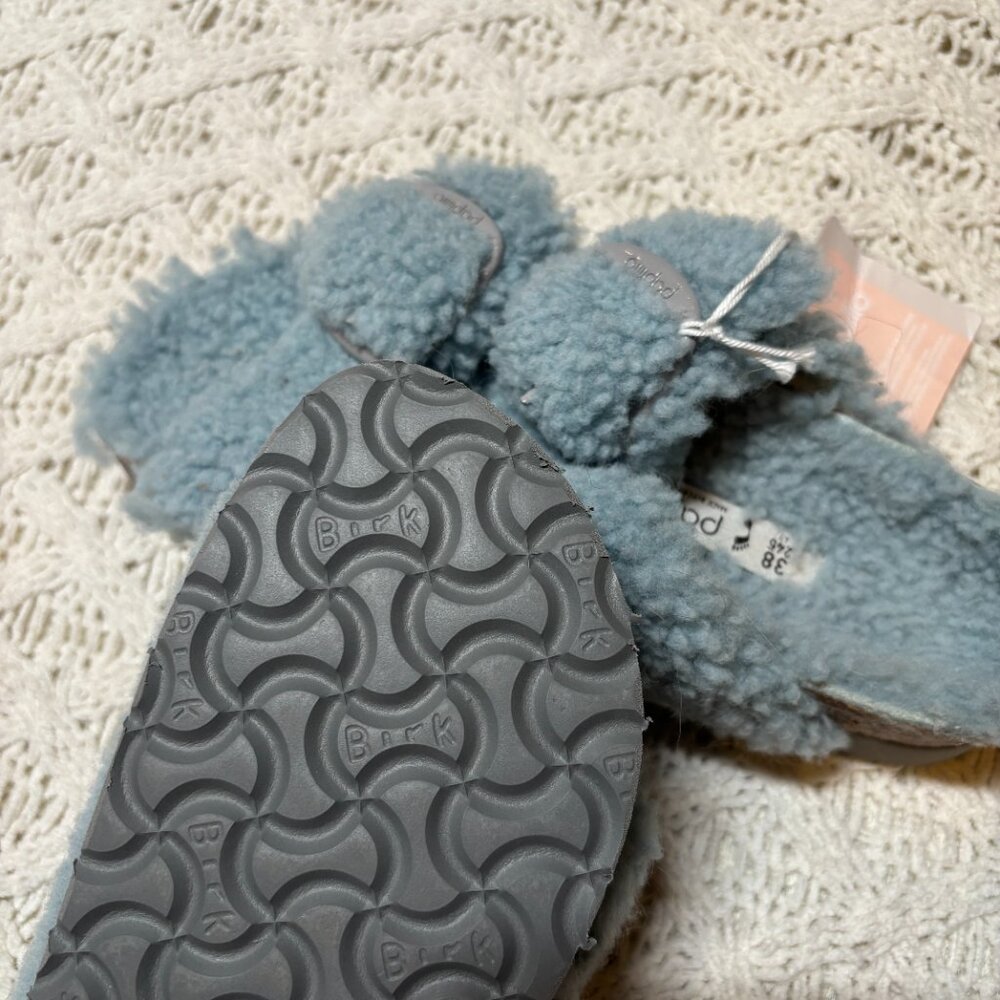 Birkenstock Papillio Women Arizona Shearling Buckle Sandals Blue – Size 38 - Picture 6 of 8